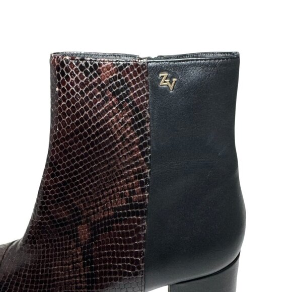 Zadig & Voltaire Lena Wild Leather Ankle Boots Side Zip Snake $558 Sz 39/8.5 NEW - Picture 3 of 7